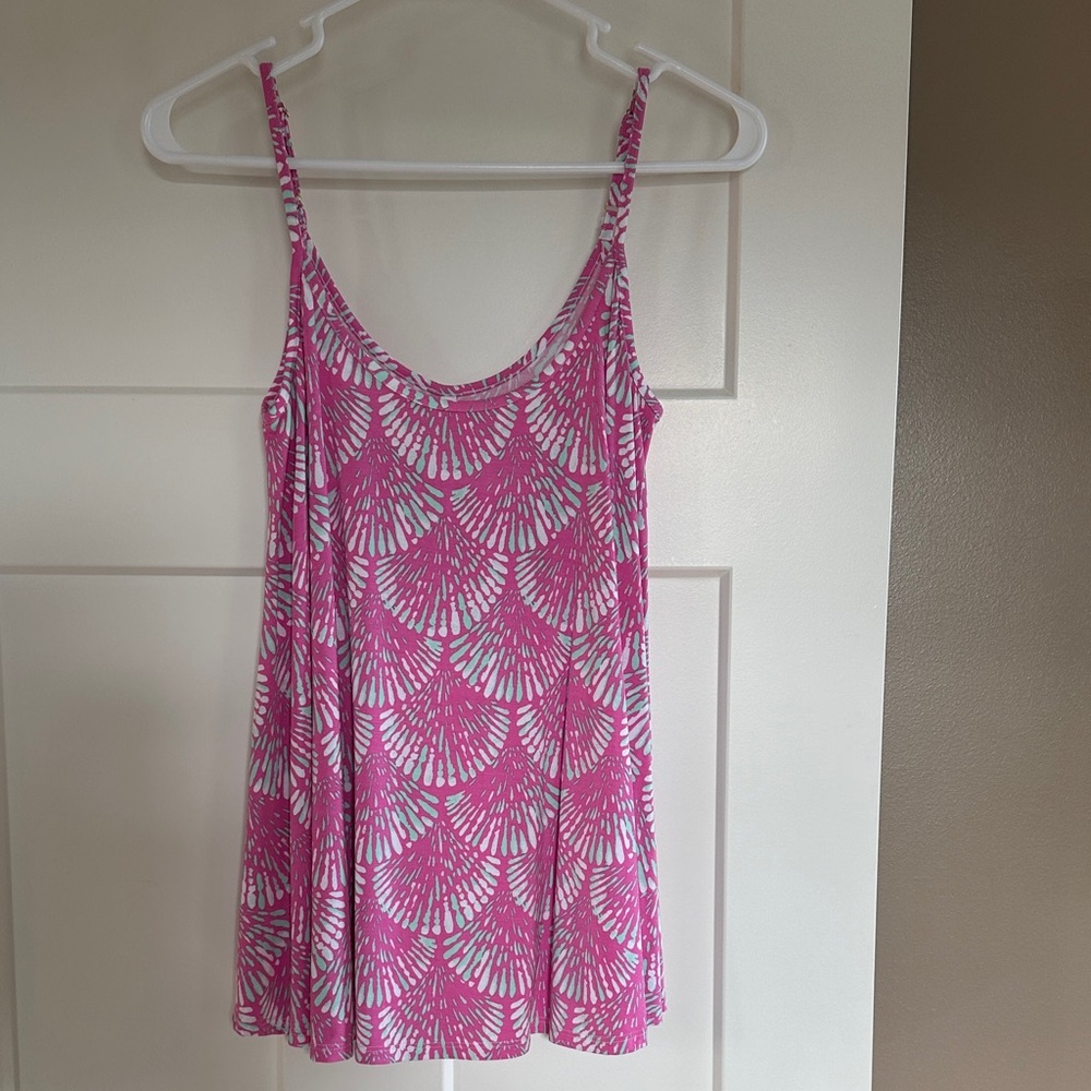 Southern Tide Pink and White Tank Top
